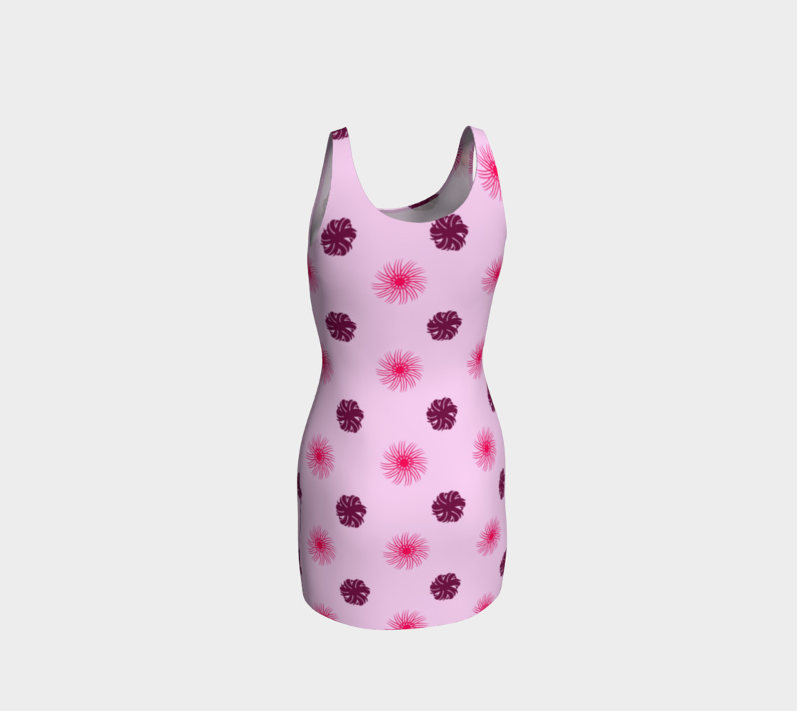 Delightfully Pink Swirls Bodycon Dress preview #3