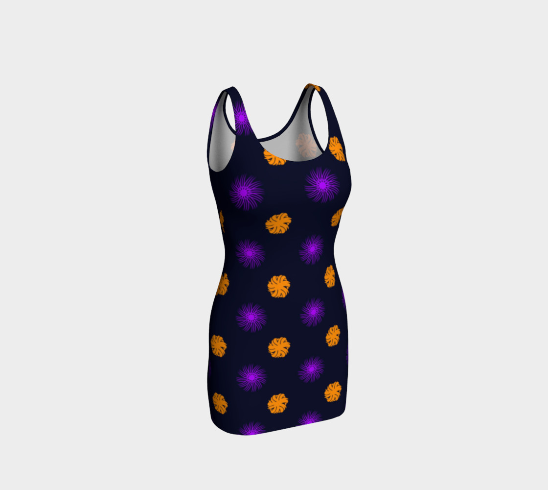 Clash of the Funky Swirls Bodycon Dress 3D preview
