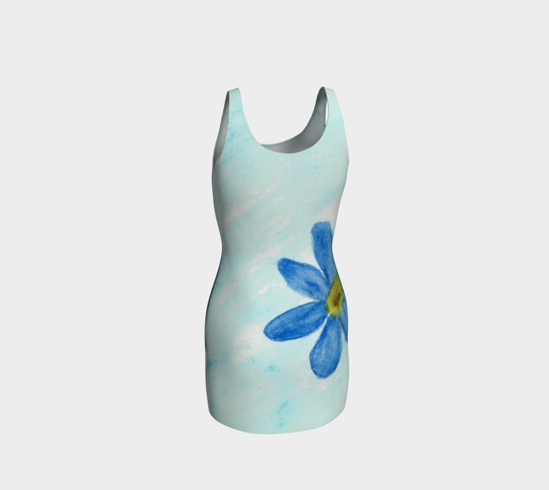 Simply Blue Flowers Bodycon Dress preview #3