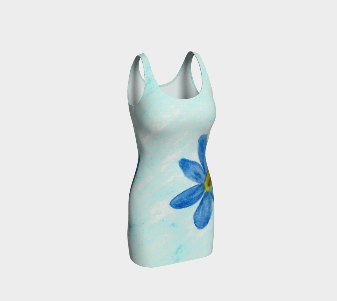 Simply Blue Flowers Bodycon Dress preview #1