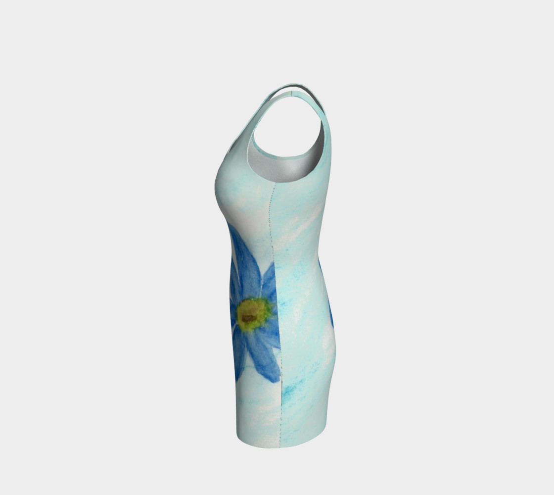 Simply Blue Flowers Bodycon Dress preview #2