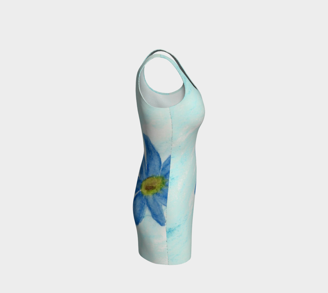 Simply Blue Flowers Bodycon Dress preview #4