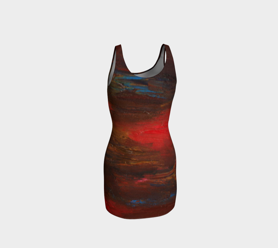 Crimson Ocean Bodycon Dress preview #3