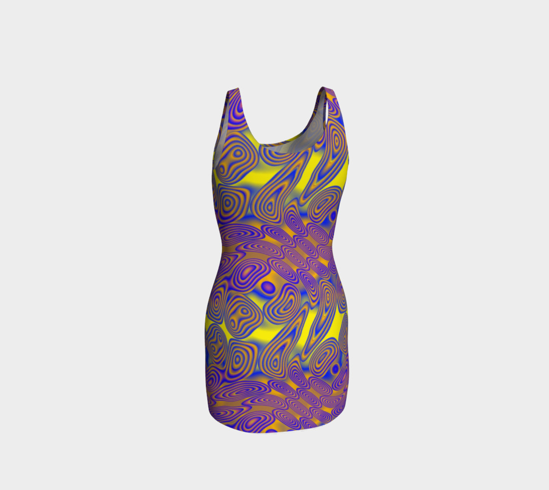 Blue and Yellow Dotted Twist Bodycon Dress thumbnail #4