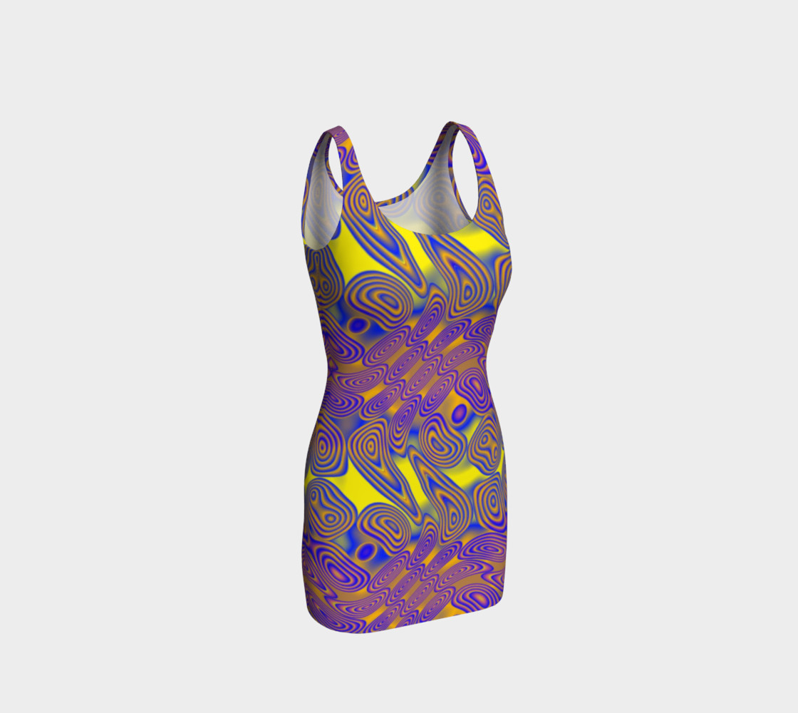 Blue and Yellow Dotted Twist Bodycon Dress preview #1