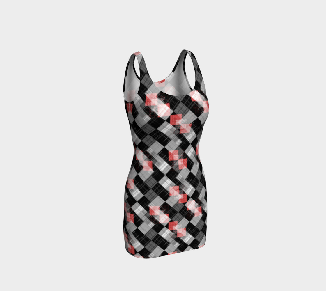 Red Industrial Plaid Goth Dress preview #1