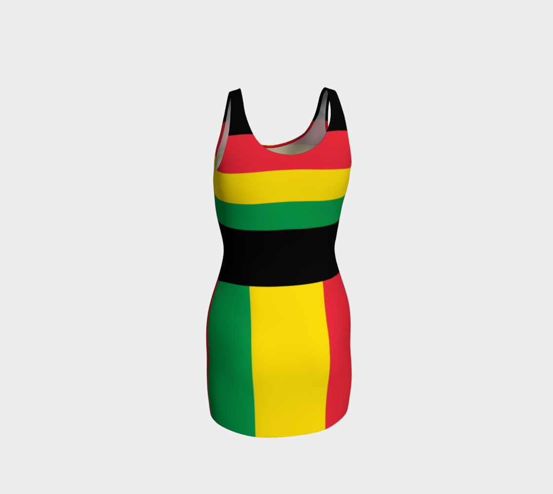 Rasta Colors Green Yellow Red Black Stripes Pattern preview #3