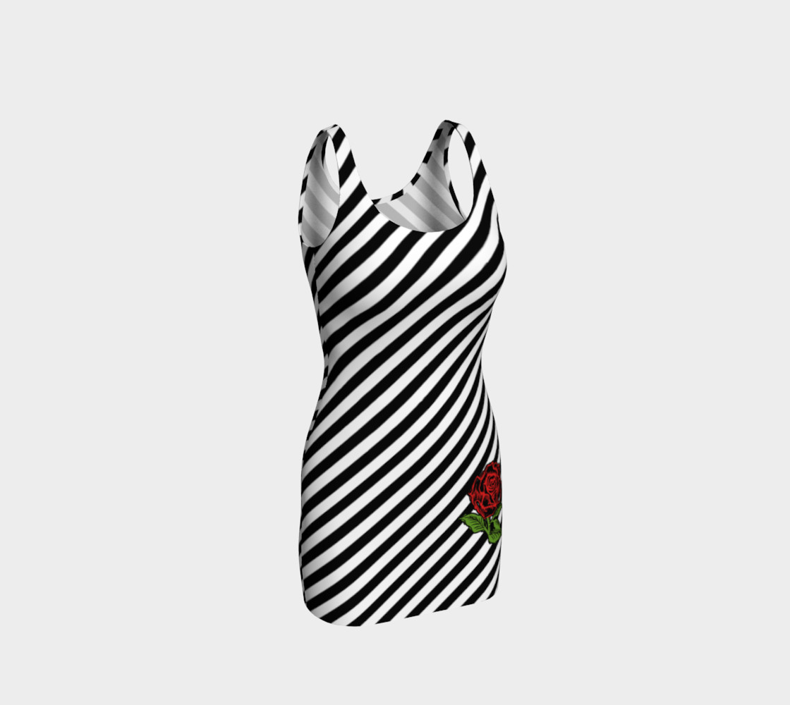 Red Rose Stripe Goth summer dress  3D preview