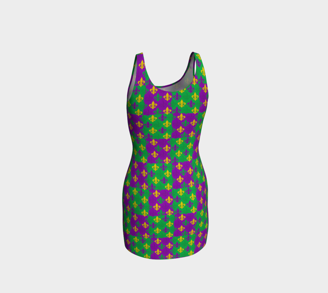Mardi Gras Green Gold Purple Fleur-de-Lis Pattern preview #3