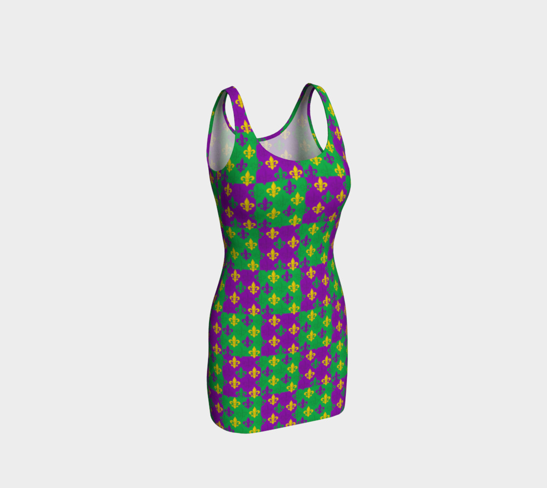 Mardi Gras Green Gold Purple Fleur-de-Lis Pattern preview #1