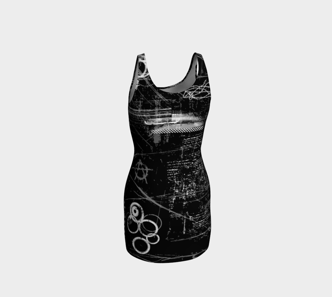 Black and White Grunge  Bodycon Dress Miniature #4