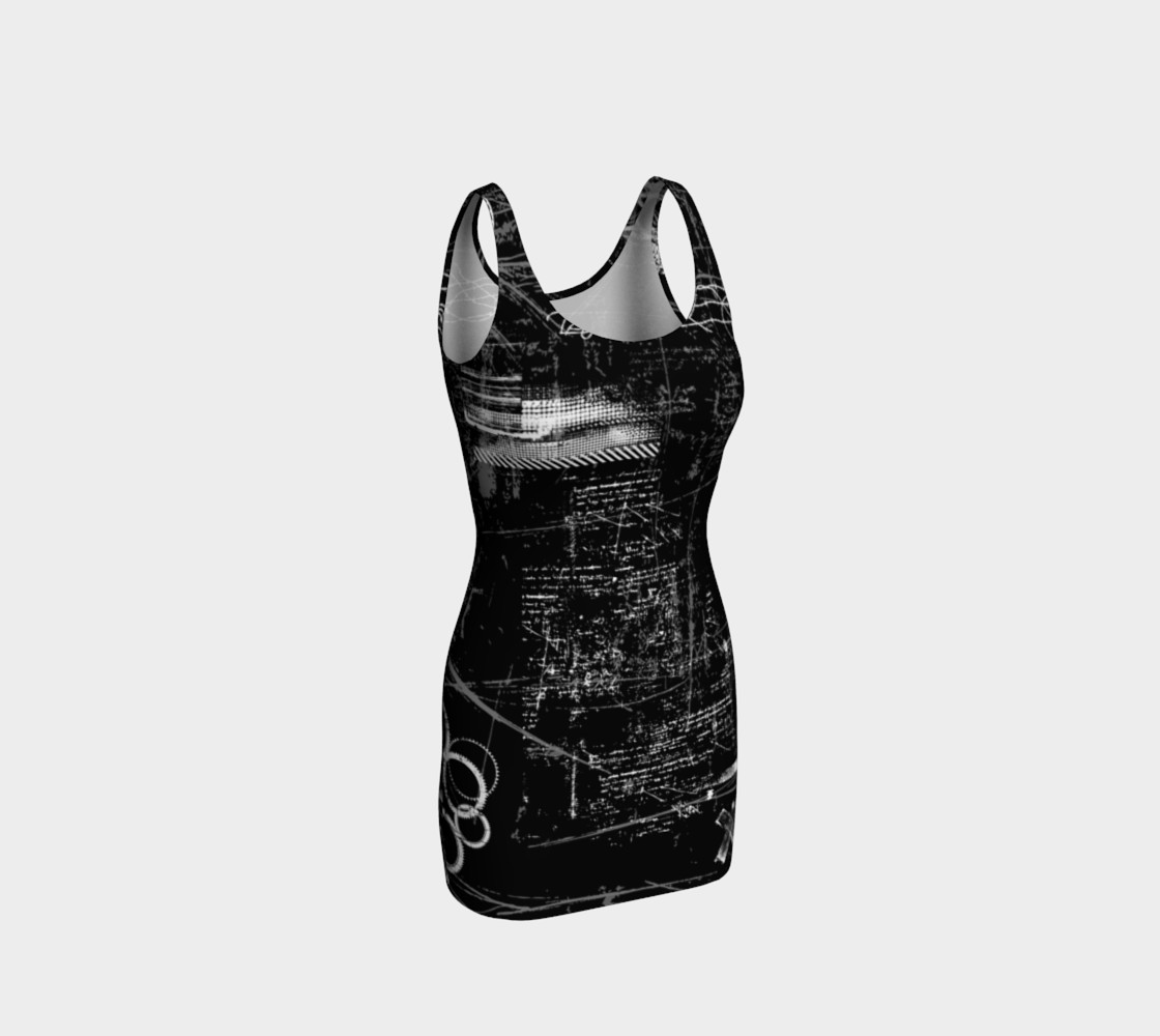 Aperçu 3D de Black and White Grunge  Bodycon Dress
