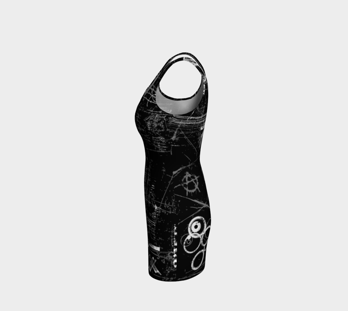 Black and White Grunge Bodycon Dress preview #2
