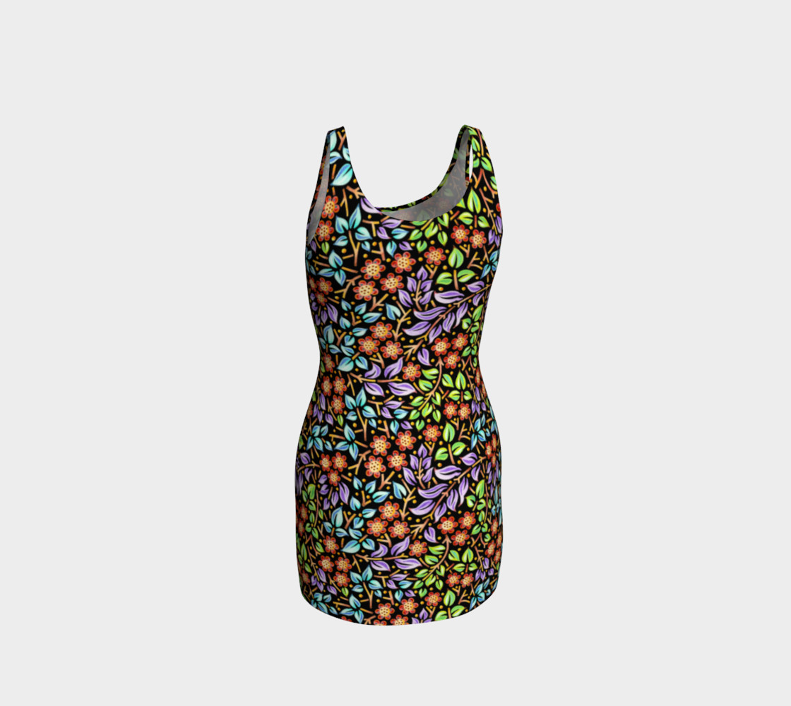 Filigree Floral Bodycon Dress (small print) preview #3