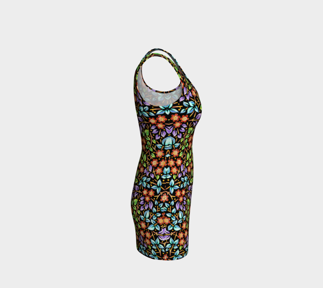 Filigree Floral Bodycon Dress (small print) preview #4