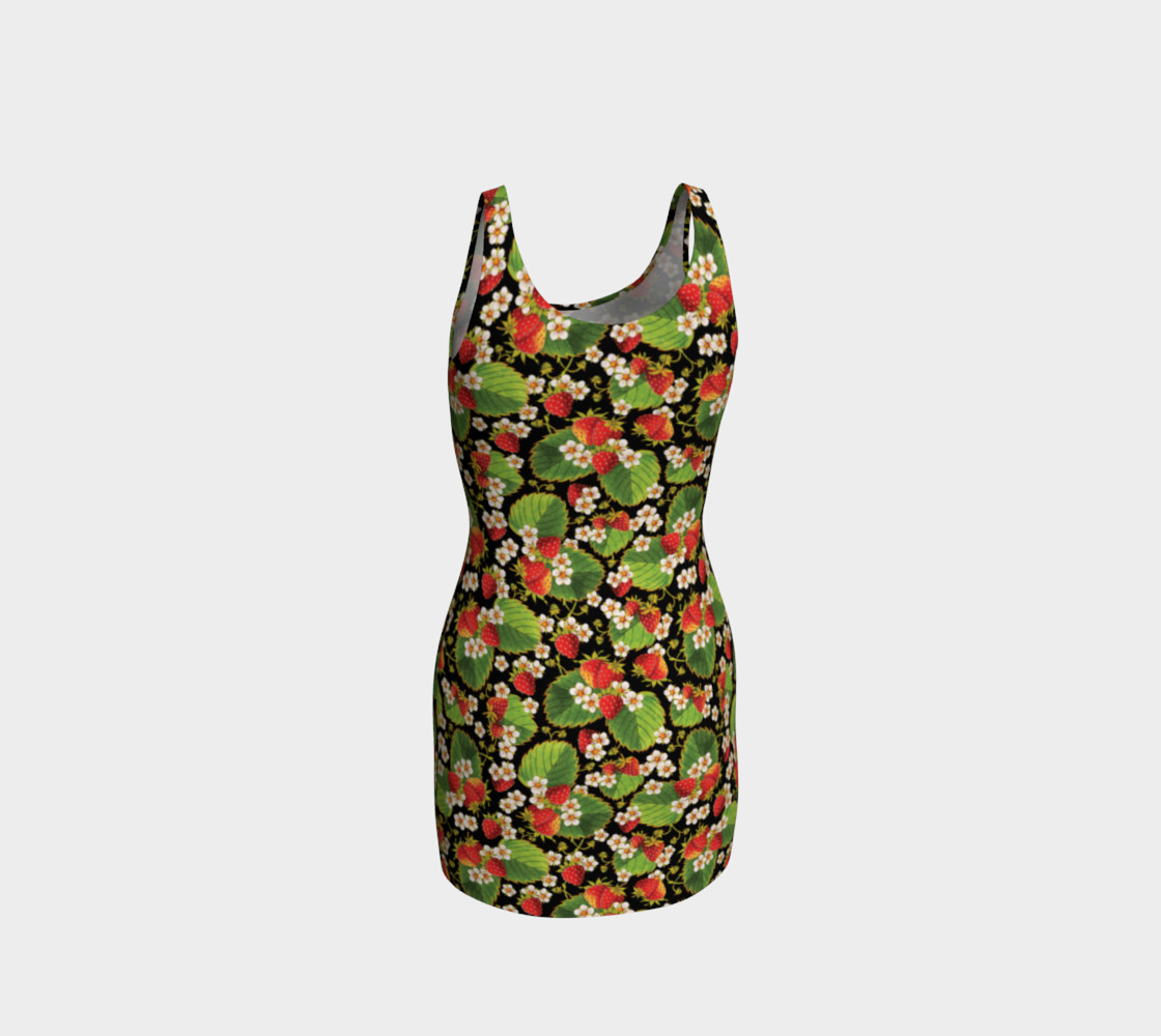 Aperçu de Strawberries on Black Bodycon Dress #3