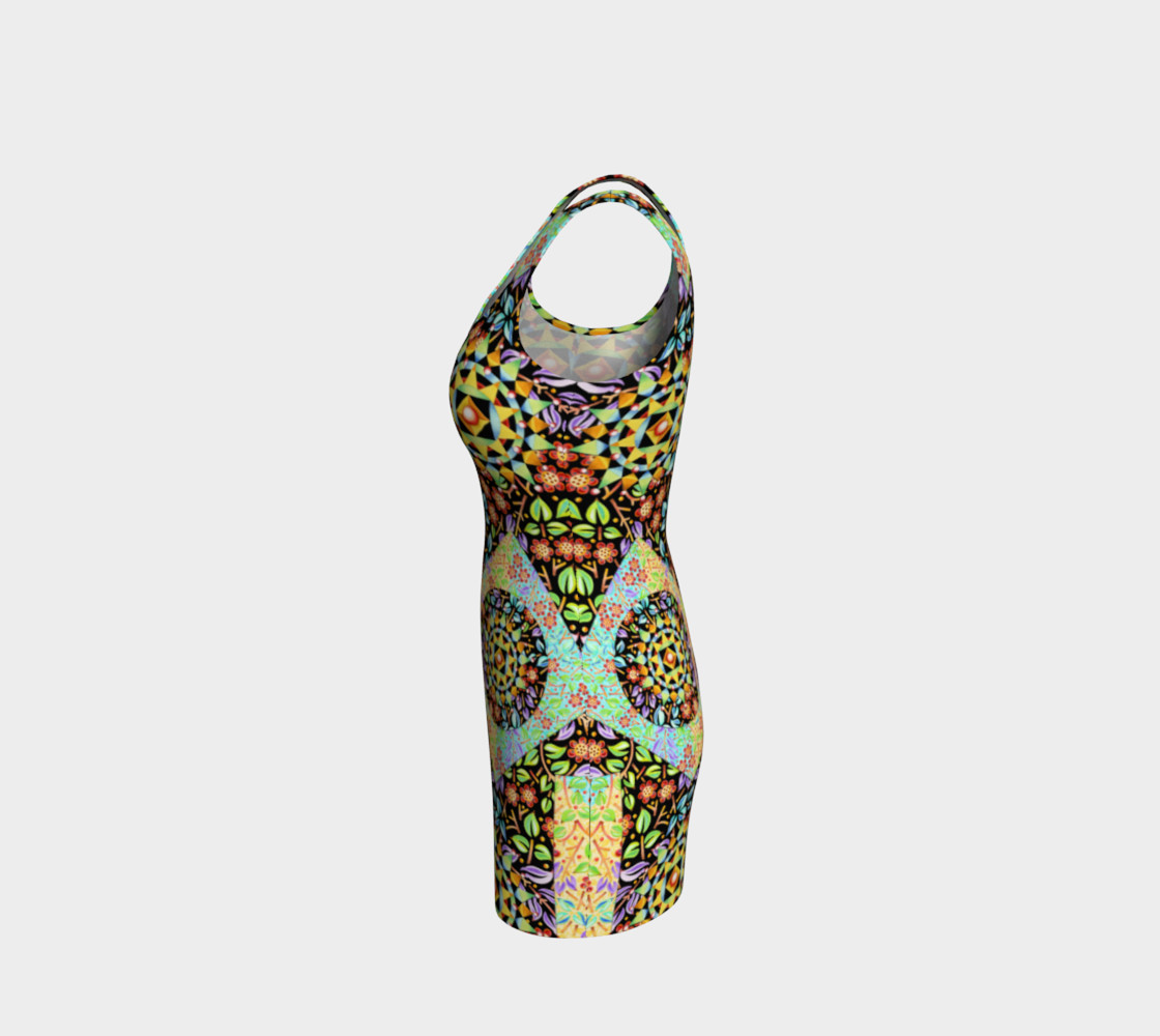 Aperçu de Filigree Floral Patchwork Bodycon Dress #2