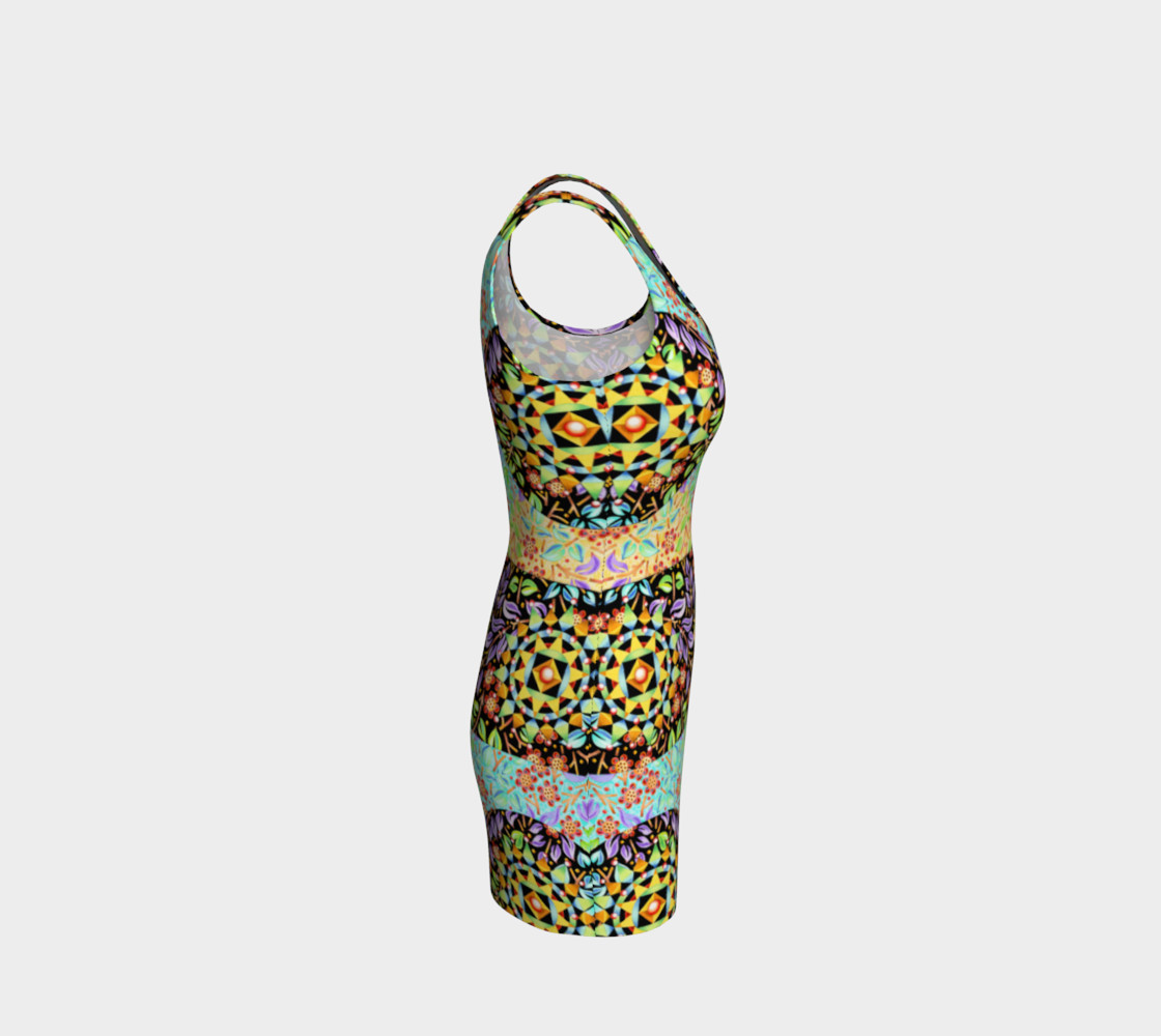 Aperçu de Filigree Floral Patchwork Bodycon Dress #4