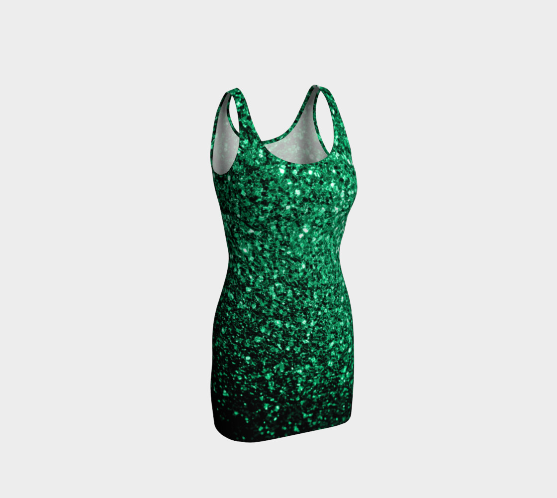 green glitter bodycon dress