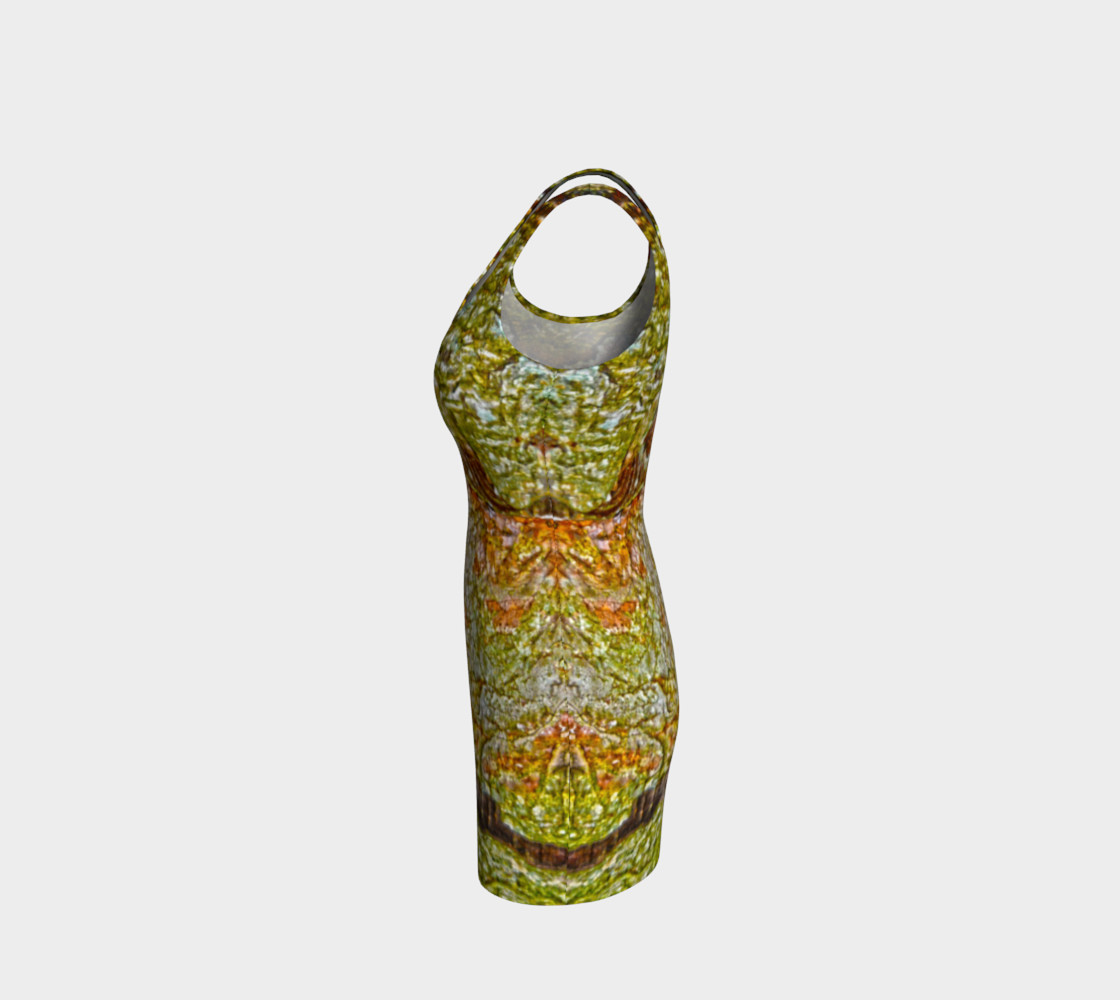 Yellow and Brown Tree Bark Bodycon Dress preview #2