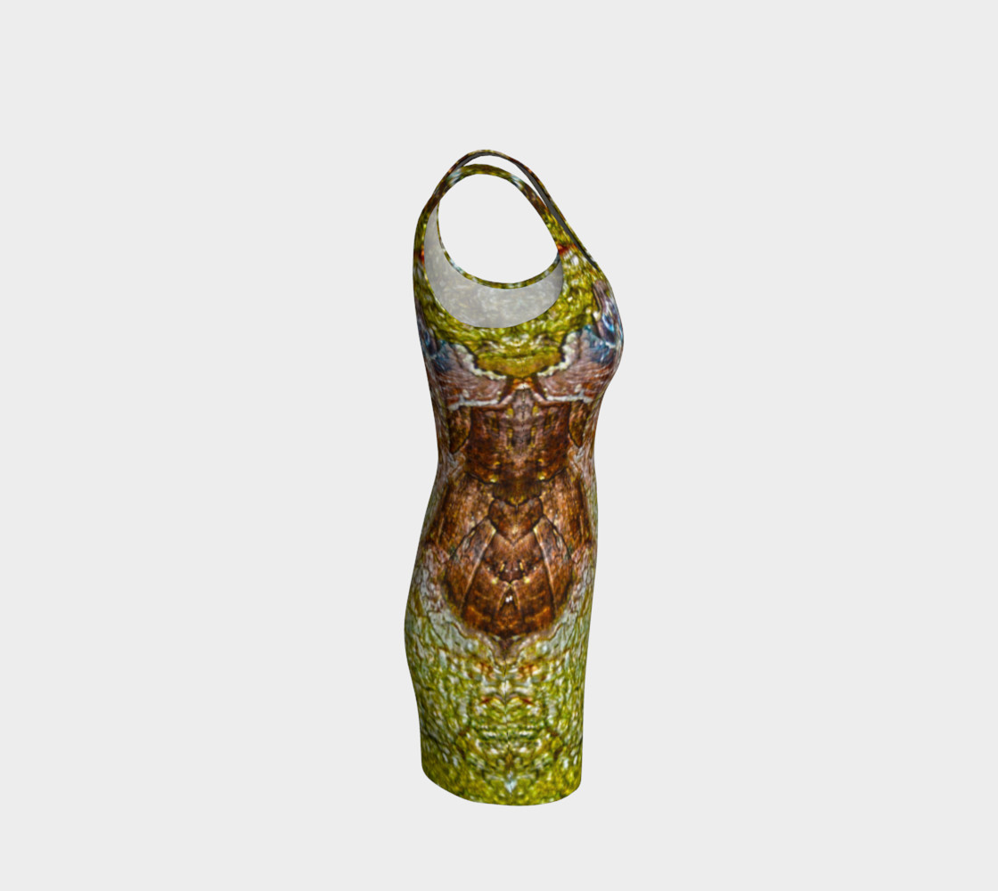 Yellow and Brown Tree Bark Bodycon Dress preview #4