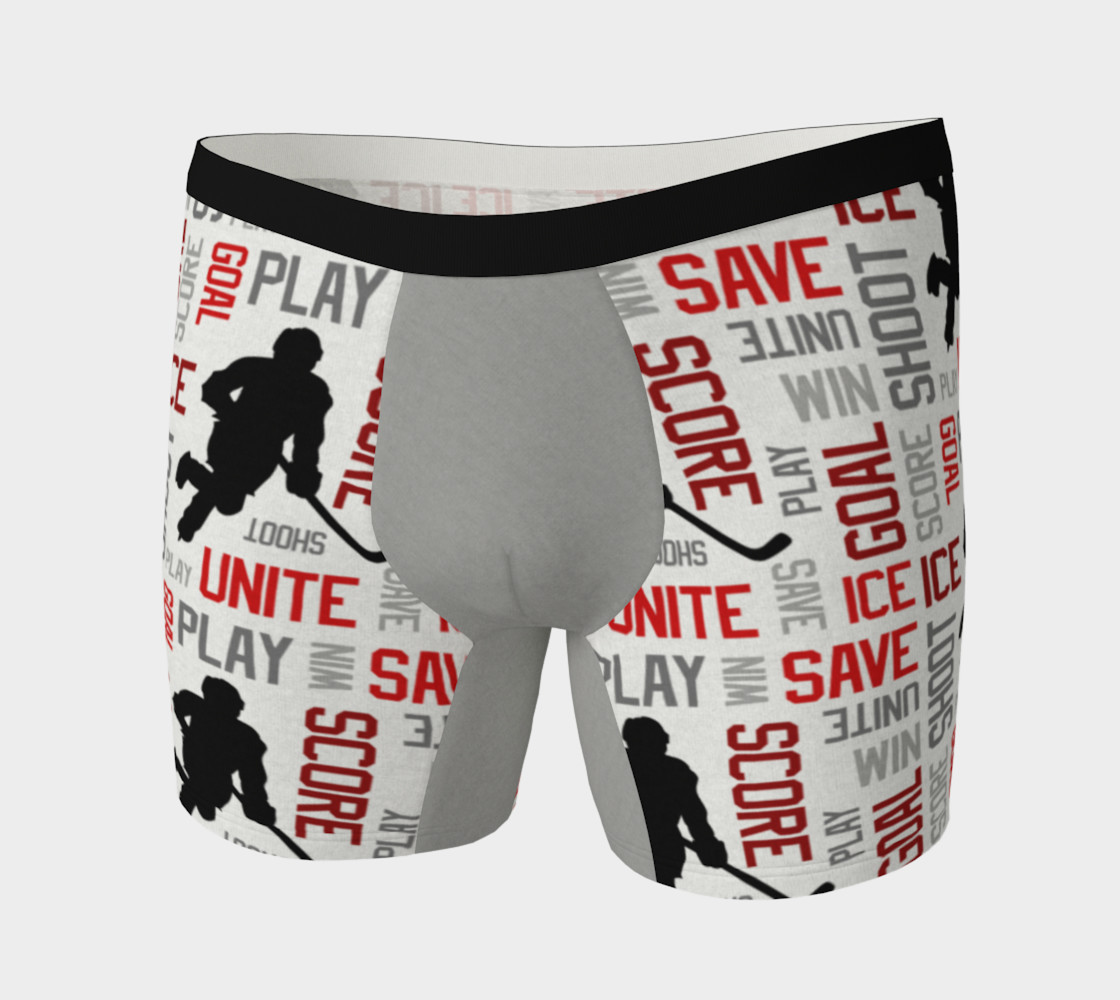For the Love of Hockey Boxer Briefs - Red preview #3