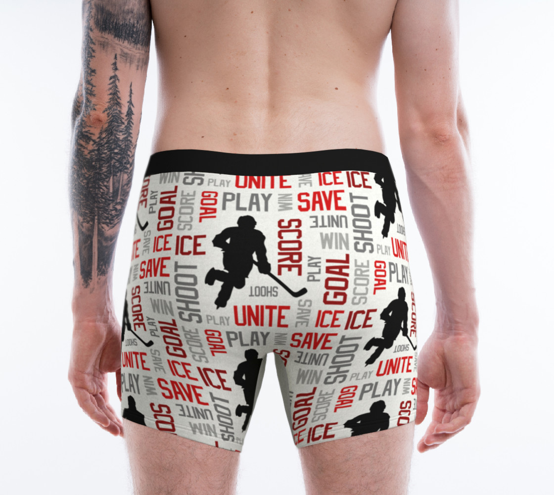For the Love of Hockey Boxer Briefs - Red thumbnail #3