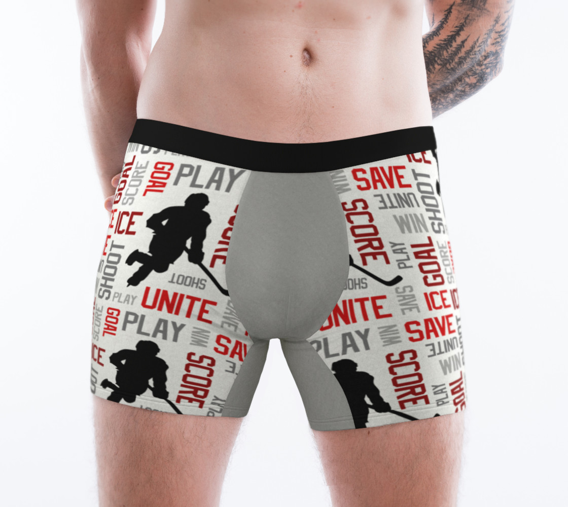 For the Love of Hockey Boxer Briefs - Red preview #1