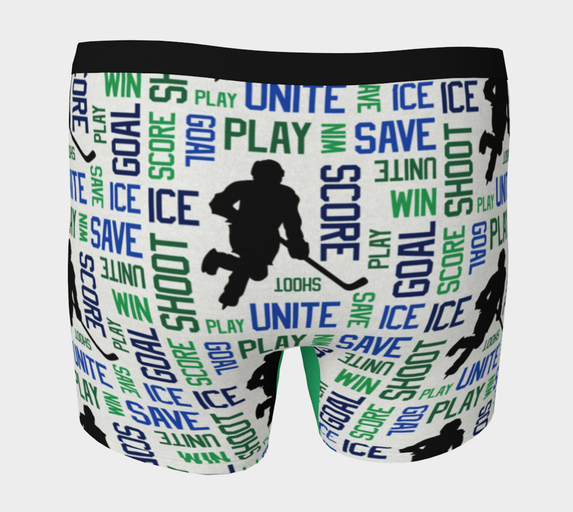 For the Love of Hockey Boxer Briefs - Blue & Green Miniature #5