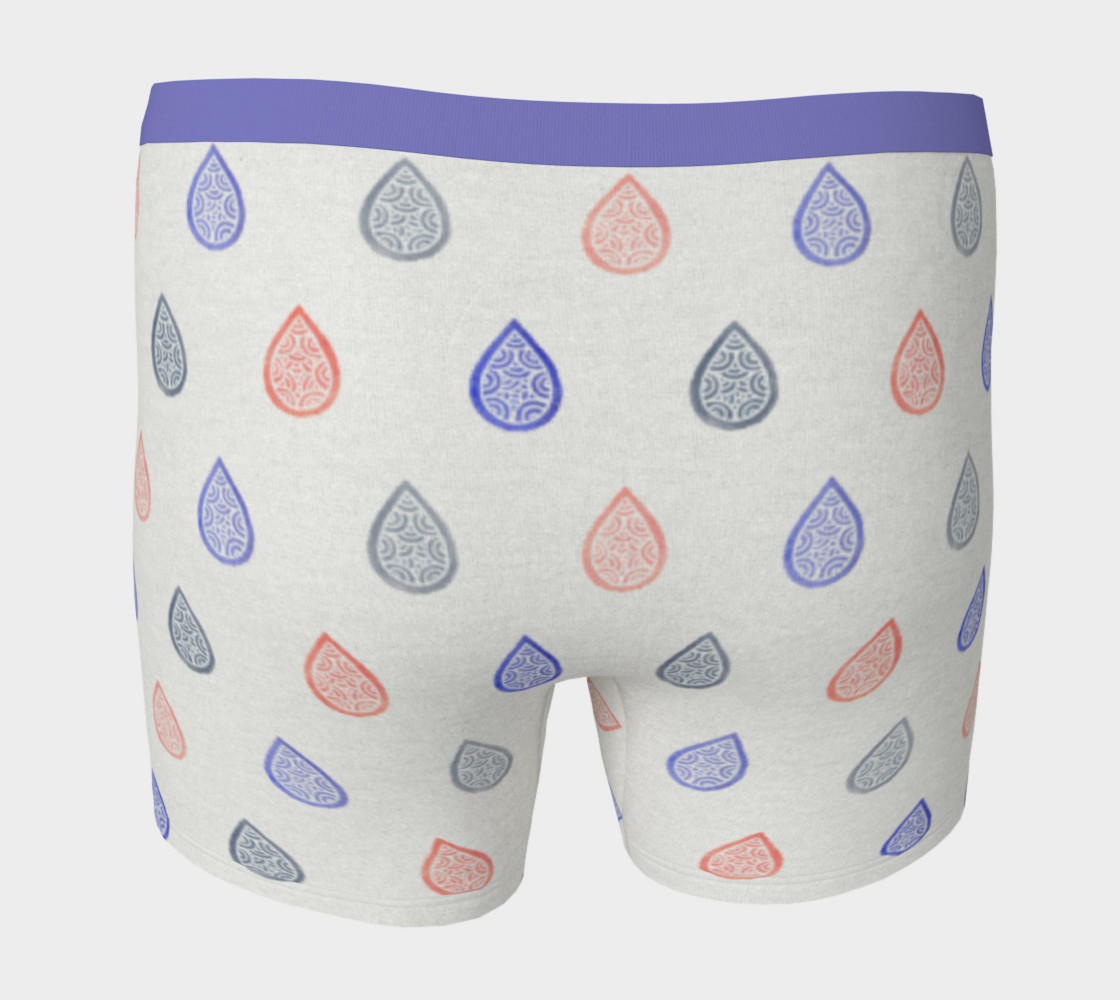 Aperçu de Rose quartz, lilac grey and serenity blue raindrops Boxer Brief #4