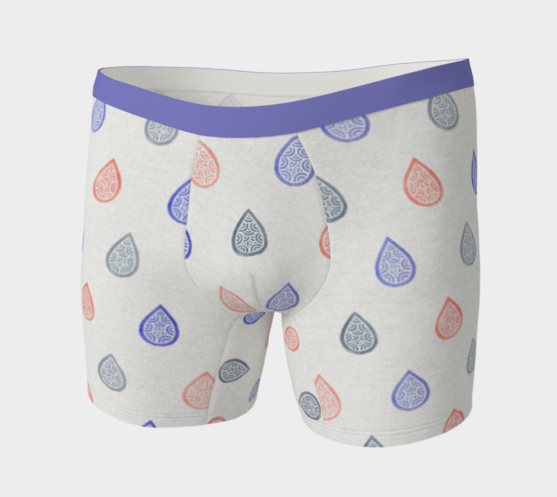 Aperçu de Rose quartz, lilac grey and serenity blue raindrops Boxer Brief #3