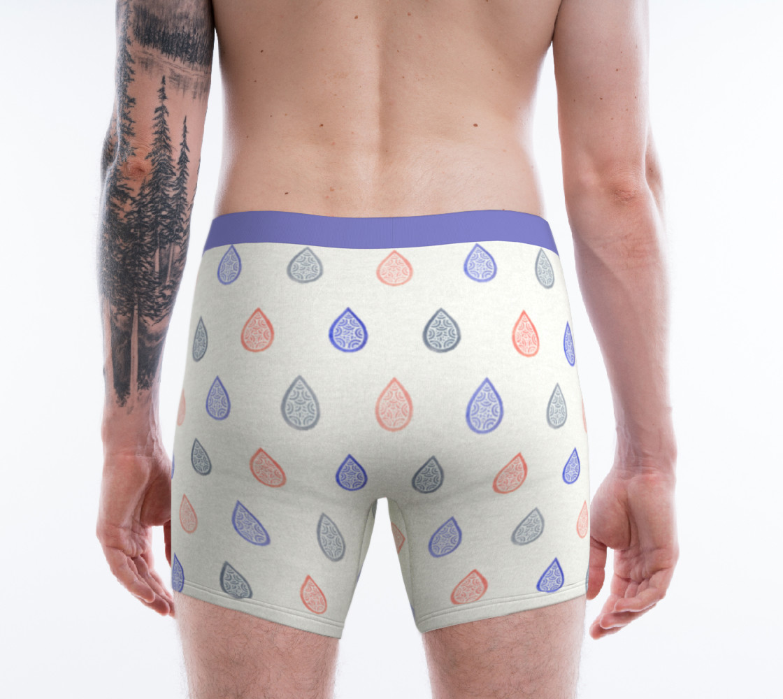 Aperçu de Rose quartz, lilac grey and serenity blue raindrops Boxer Brief #2