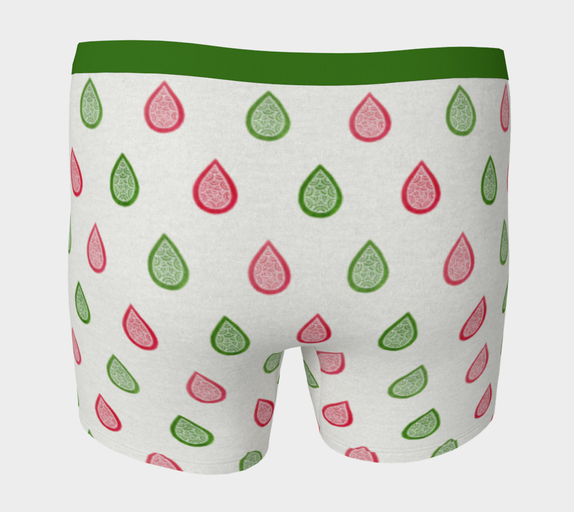 Aperçu de Pink and green raindrops Boxer Brief #4