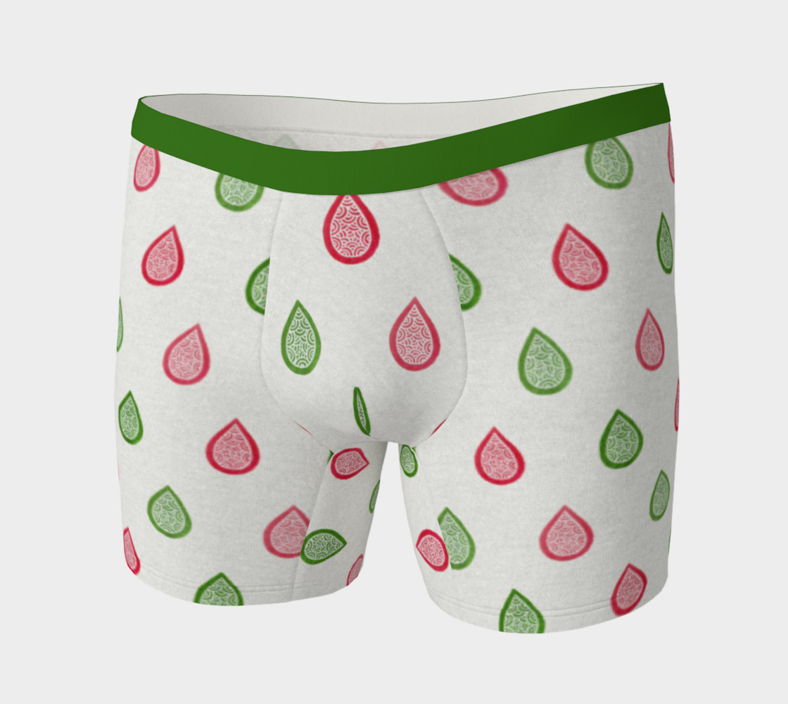 Aperçu de Pink and green raindrops Boxer Brief #3