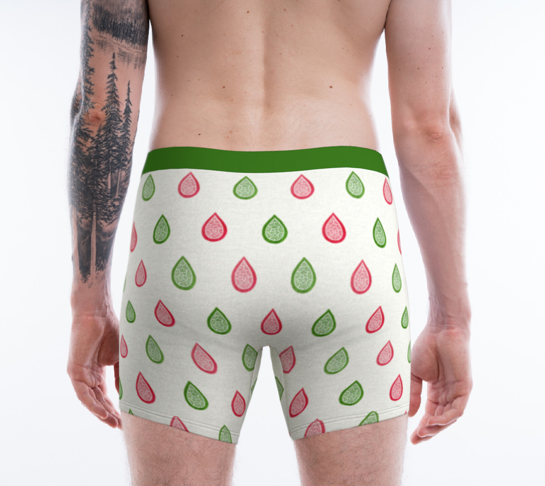 Aperçu de Pink and green raindrops Boxer Brief #2