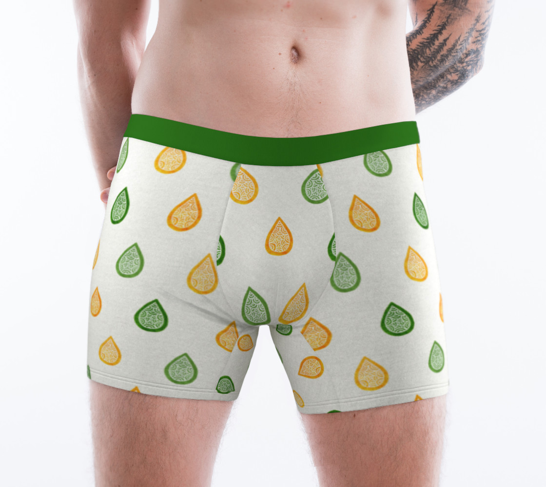 Aperçu de Yellow and green raindrops Boxer Brief #1