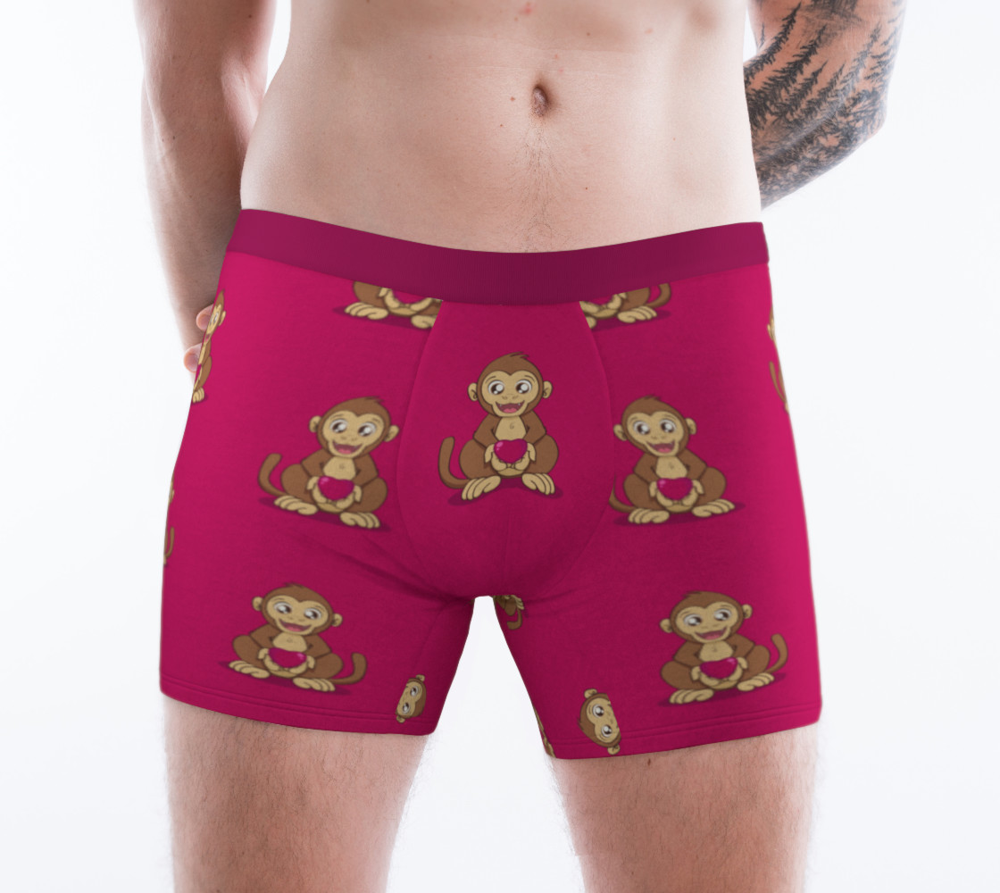 Men Boxer Briefs Polyester Underwear Men 2 Pack Boxer Briefs with Pigs Pattern 