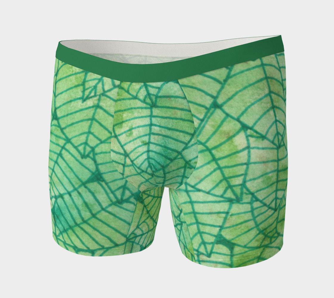 Aperçu de Green foliage watercolor Boxer Brief #3