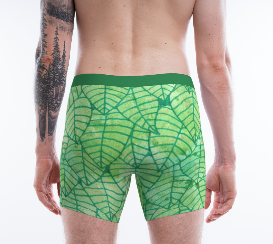 Aperçu de Green foliage watercolor Boxer Brief #2