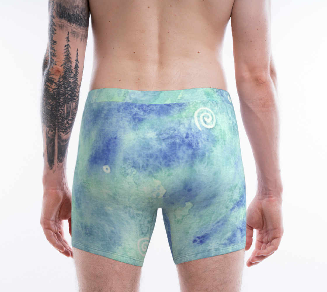 Aperçu de Blue lagoon watercolor Boxer Brief #2