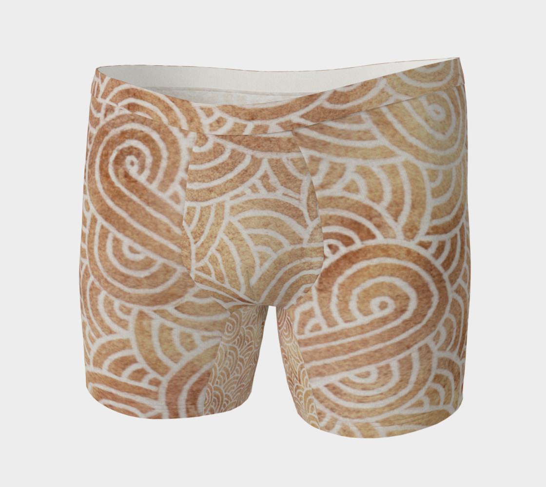 Aperçu de Iced coffee and white swirls doodles Boxer Brief #3