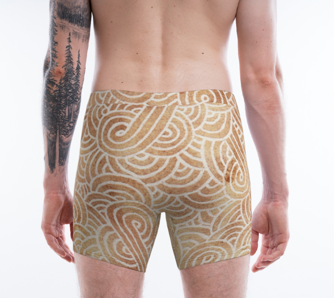 Aperçu de Iced coffee and white swirls doodles Boxer Brief #2