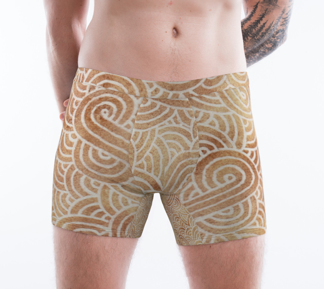 Aperçu de Iced coffee and white swirls doodles Boxer Brief #1