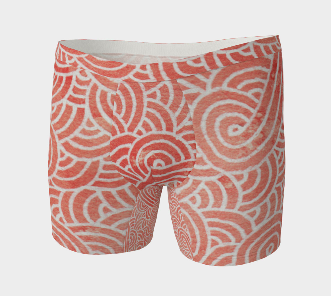 Aperçu de Peach echo and white swirls doodles Boxer Brief #3