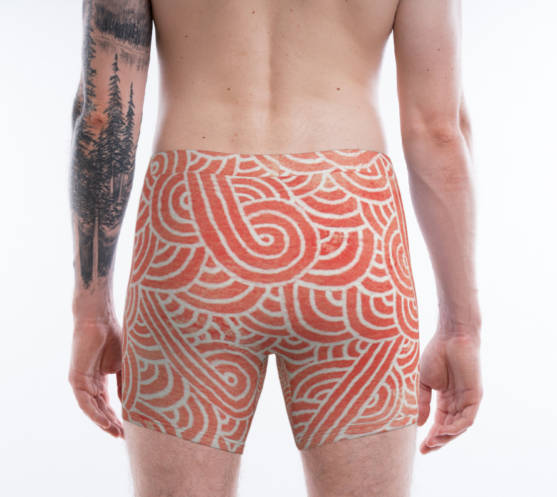 Aperçu de Peach echo and white swirls doodles Boxer Brief #2