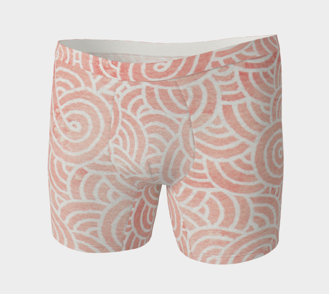 Rose quartz and white swirls doodles Boxer Brief preview #3