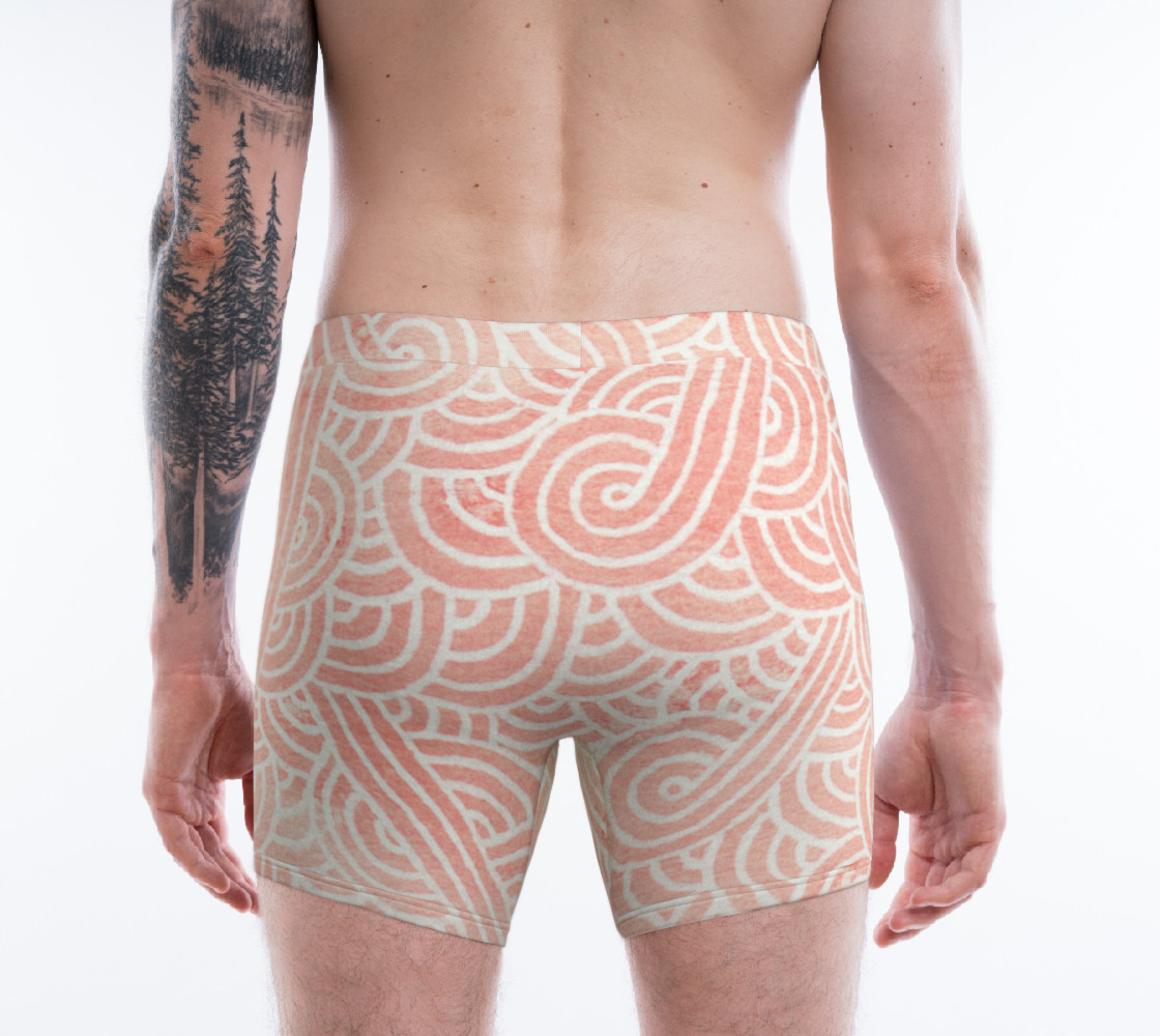 Rose quartz and white swirls doodles Boxer Brief preview #2