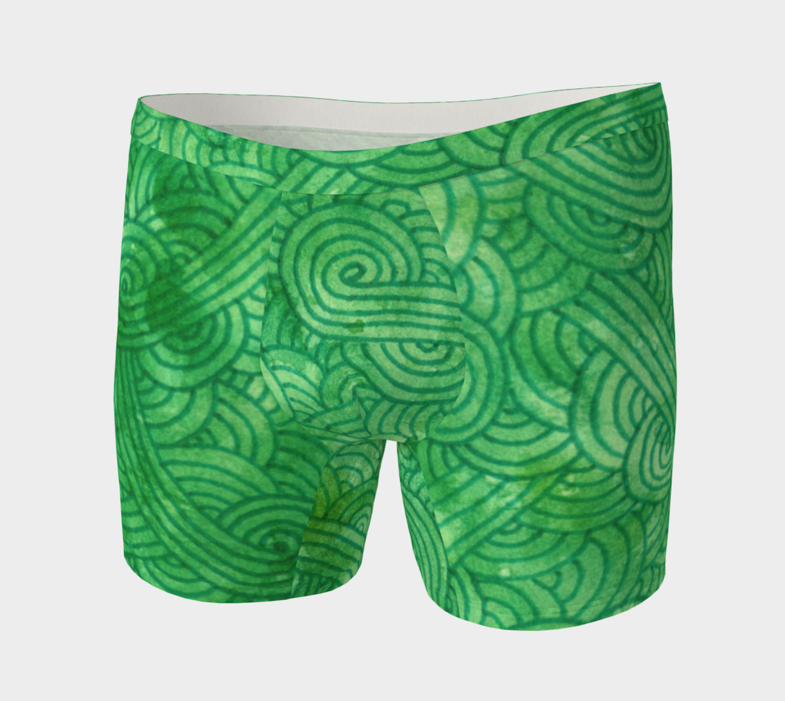 Bright green swirls doodles Boxer Brief preview #3