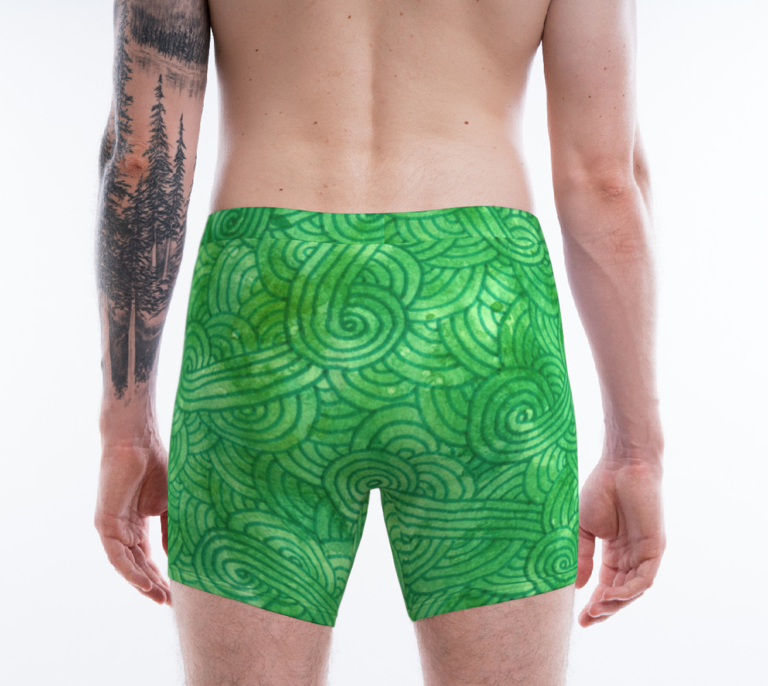 Bright green swirls doodles Boxer Brief preview #2