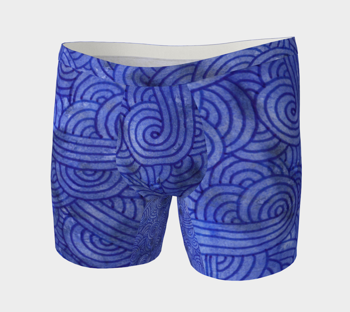 Royal blue swirls doodles Boxer Brief preview #3